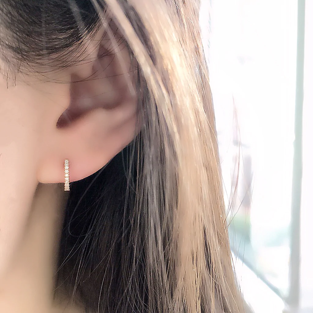 Petite Diamond Huggies - Image 3