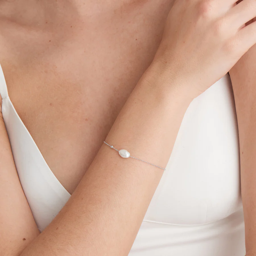 Silver Pearl Bracelet - Image 2