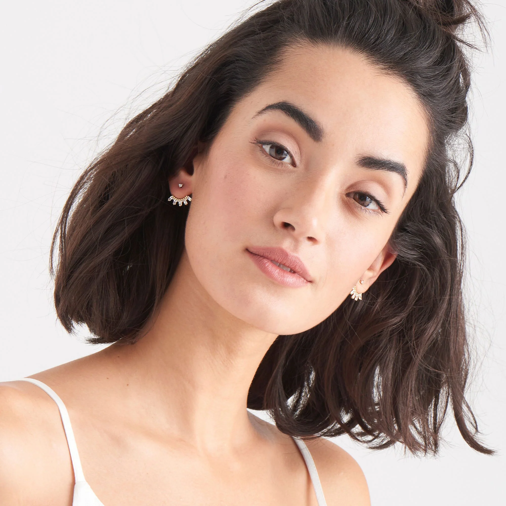 Gold Cluster Ear Jackets - Image 2