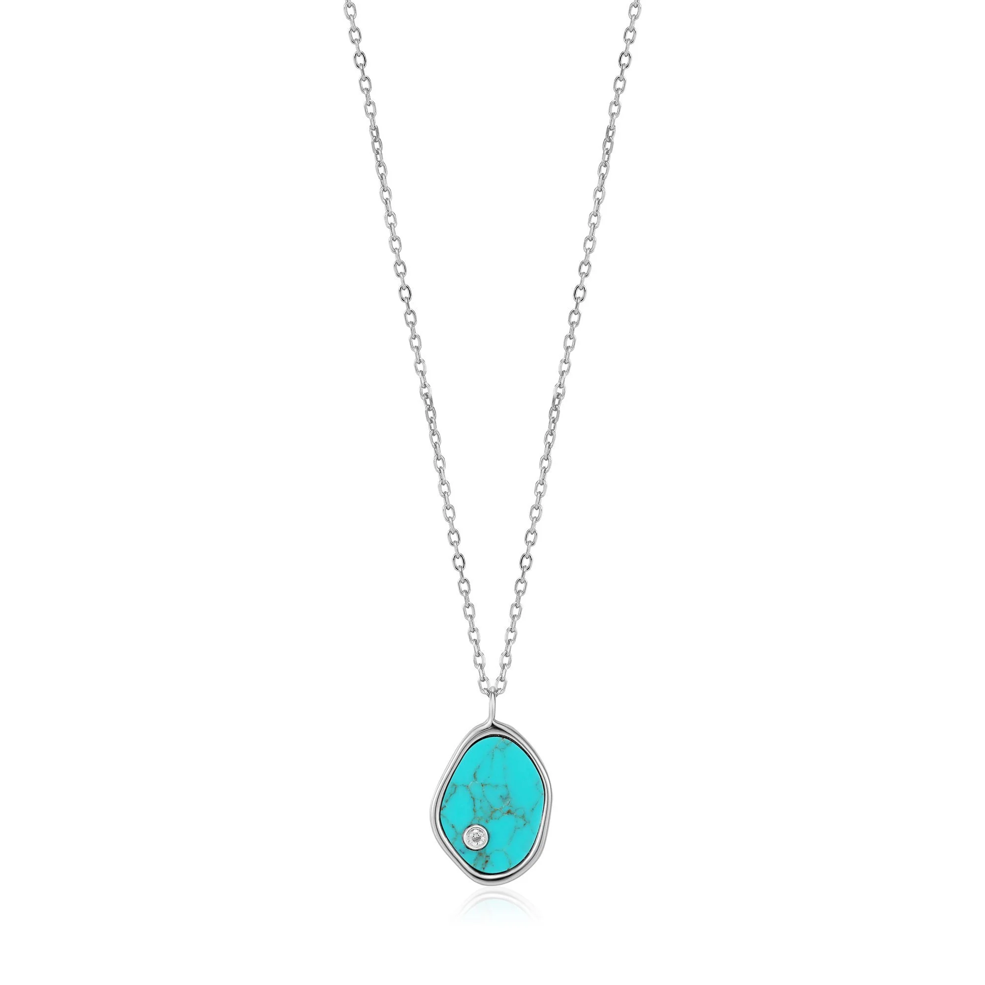 Silver Tidal Turquoise Necklace