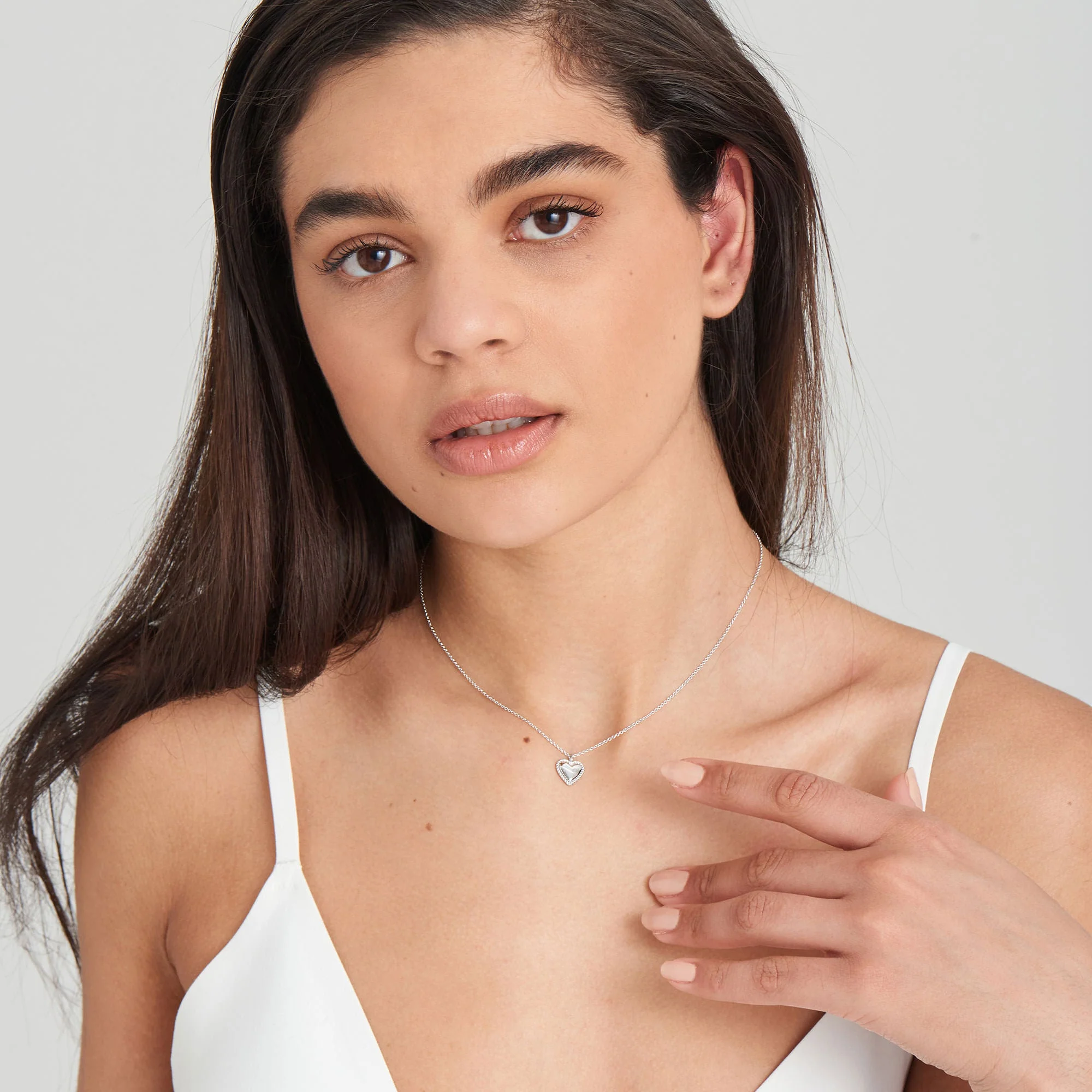 Silver Rope Heart Pendant Necklace - Image 3