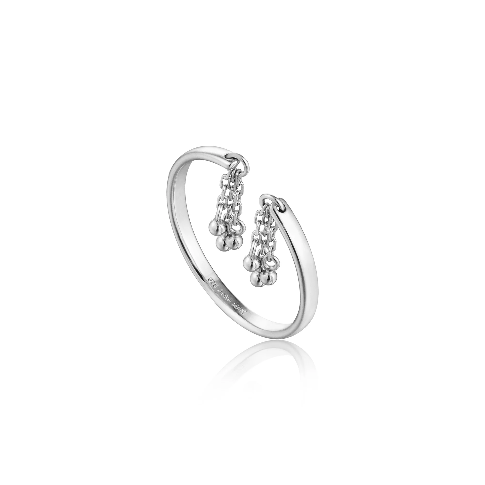 Silver Tassel Drop Adjustable Ring