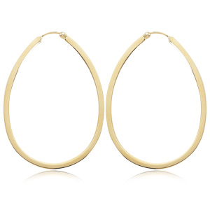 14KY LG FLAT TEARDROP HOOP