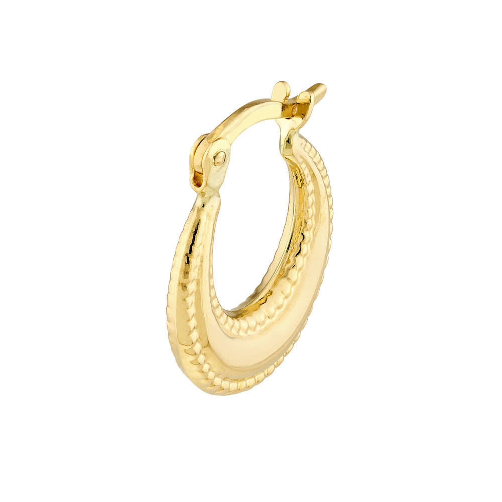 Beaded Edge Mini Hoop Earrings - Image 3