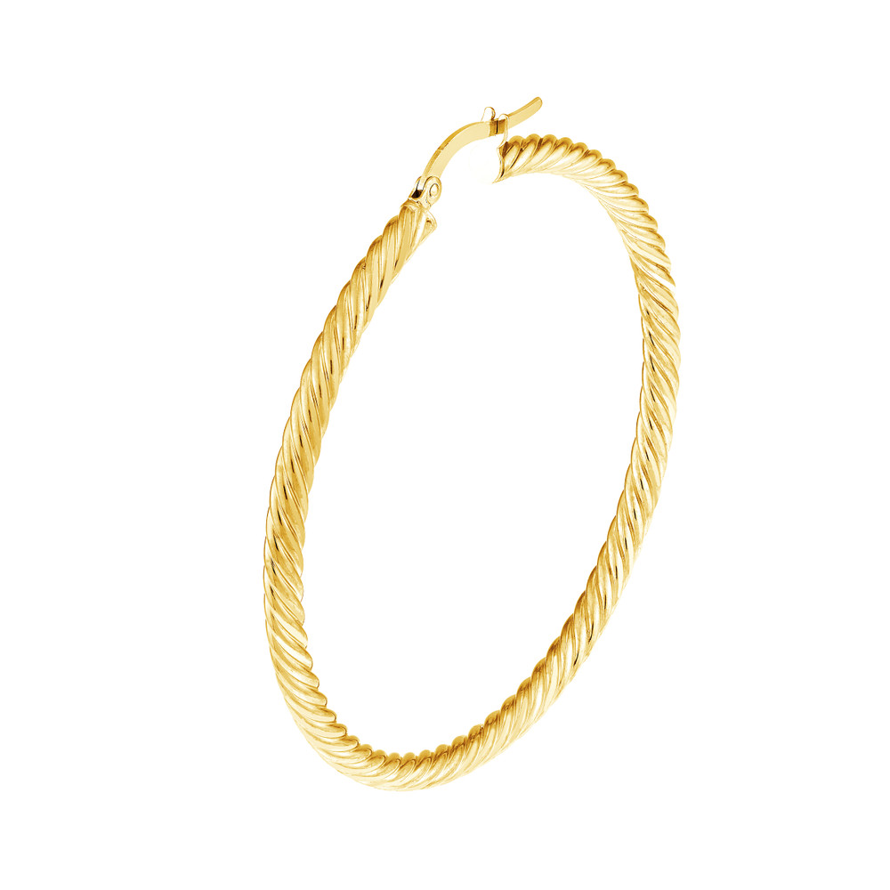 50mm Rope Twist Hoop Earrings - Image 3