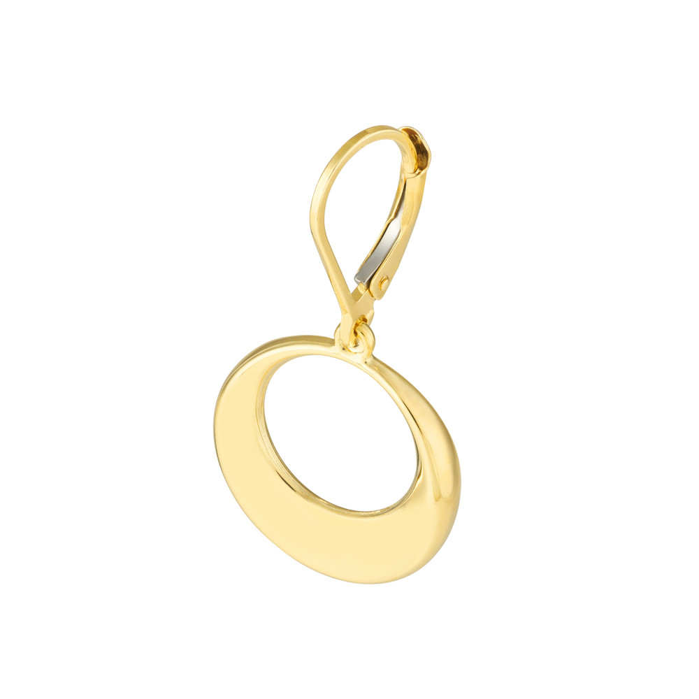 Puffy Tapered Circle Drop Earrings - Image 3