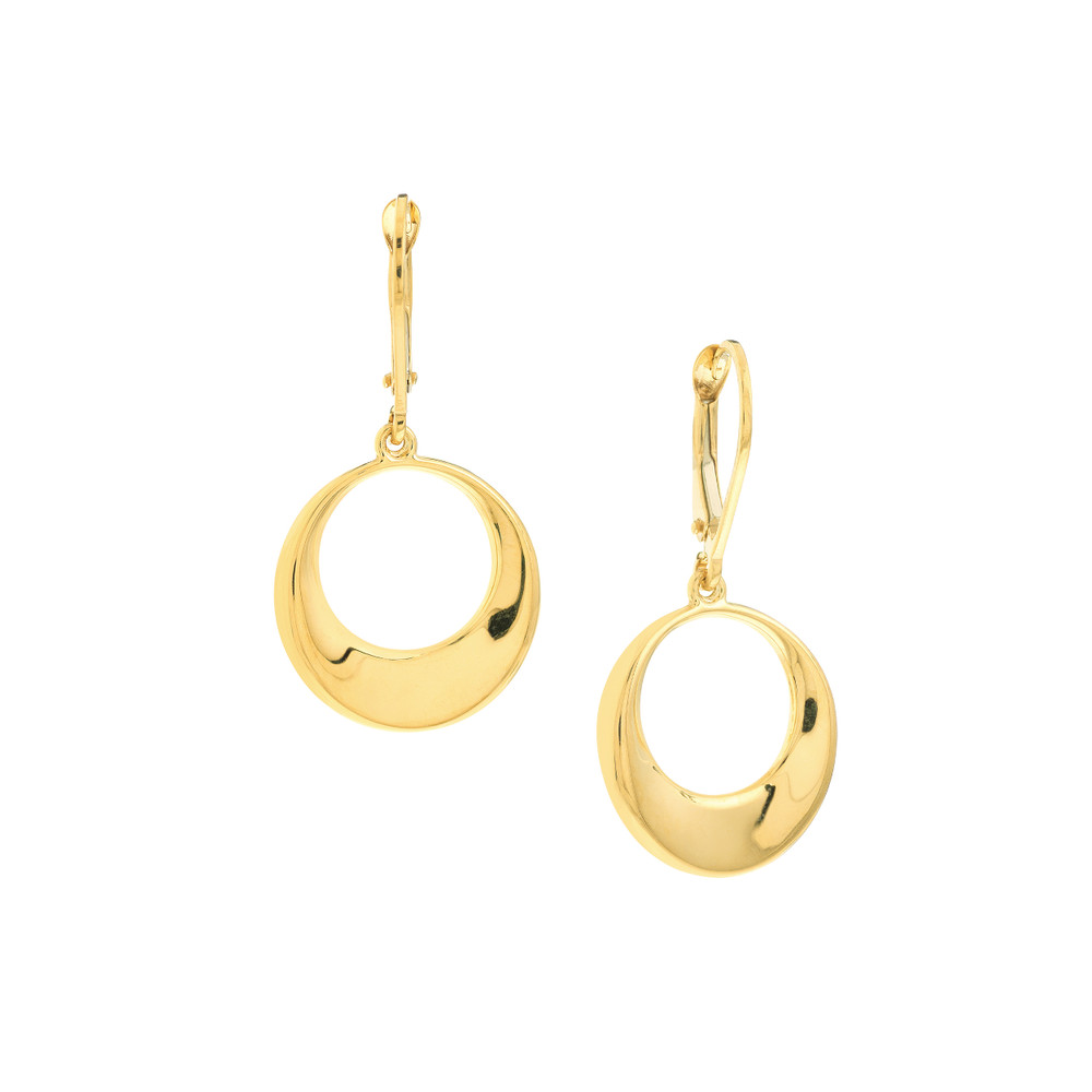 Puffy Tapered Circle Drop Earrings - Image 2
