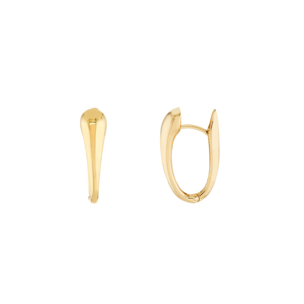 Tapered Oval Huggie Earrings - Image 2