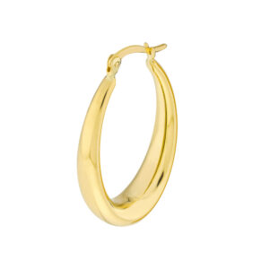 28.10mm Graduated Oval Puff Hoop Earrings
