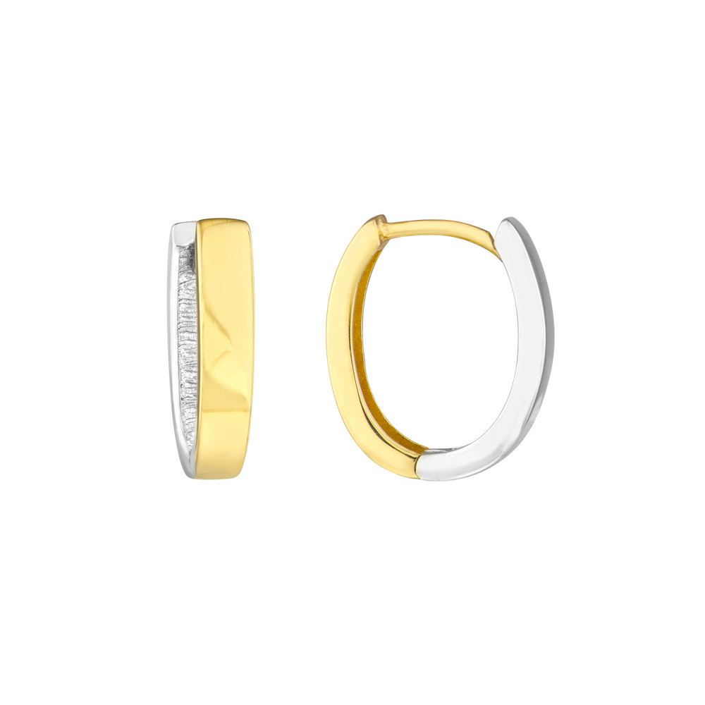 10x2.80mm Two-Tone High Polished Oval Hoop - Image 2